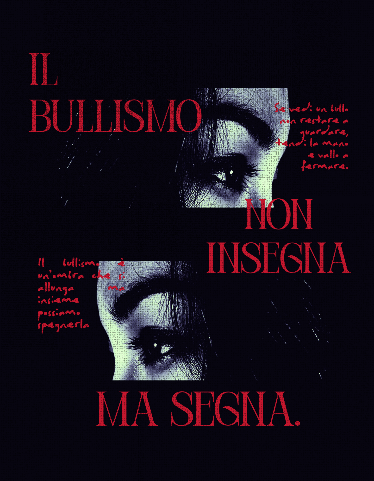 Slogan realizzato dalla classe 1AT sul tema del bullismo